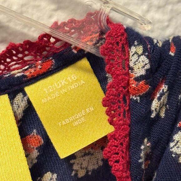 Maeve Bohemian Floral Print Long Sleeve Top Sz 12 multi blouse - Picture 5 of 12